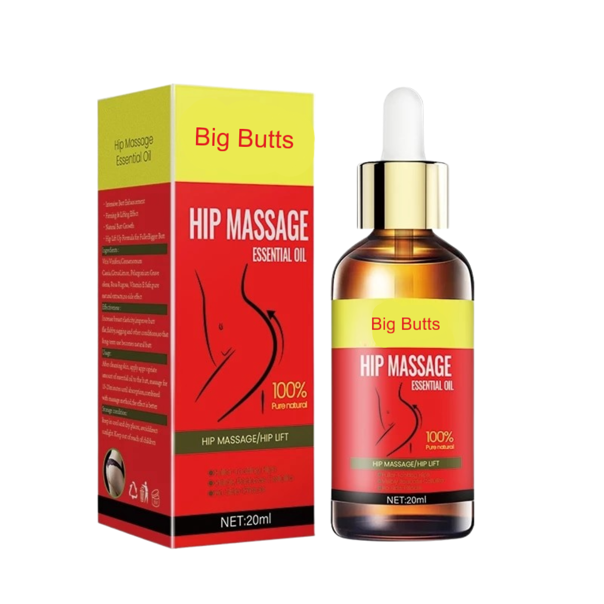 Hips & Buttocks Enlargement herbal Oil (big Ass)